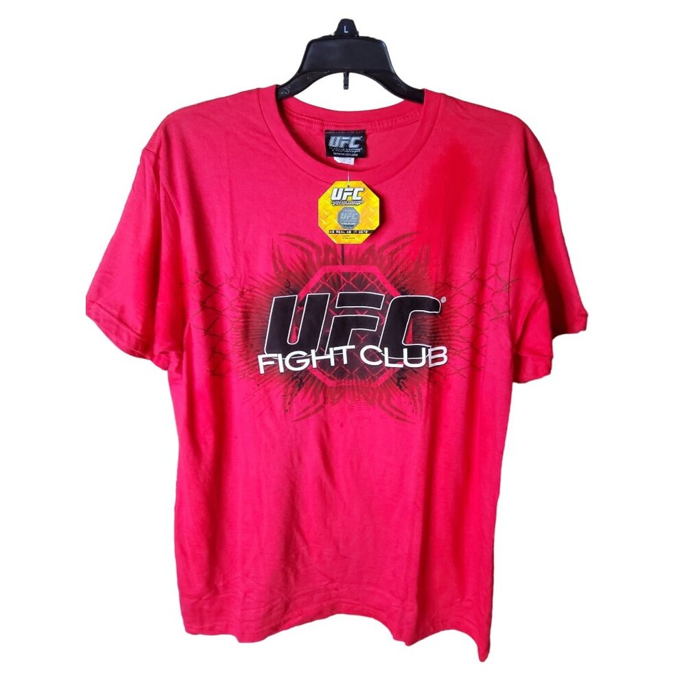 New UFC Fight Club Red T-Shirt Mens L 100% Cotton